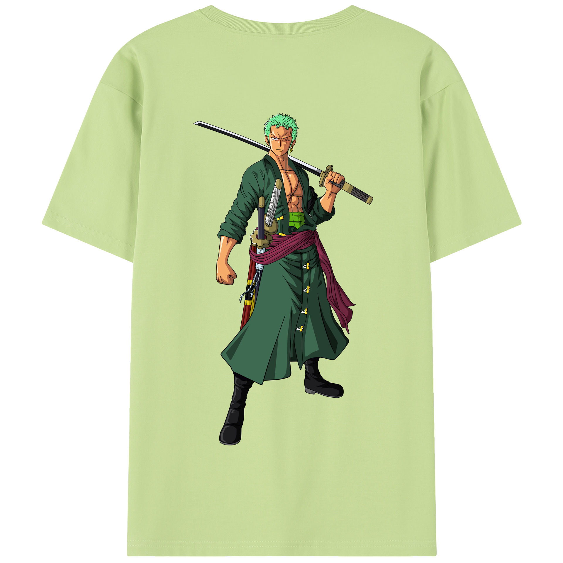 ワンピース ロロノア・ゾロ ONE PIECE Roronoa Zoro 綿100％半袖Tシャツ（背面プリント）